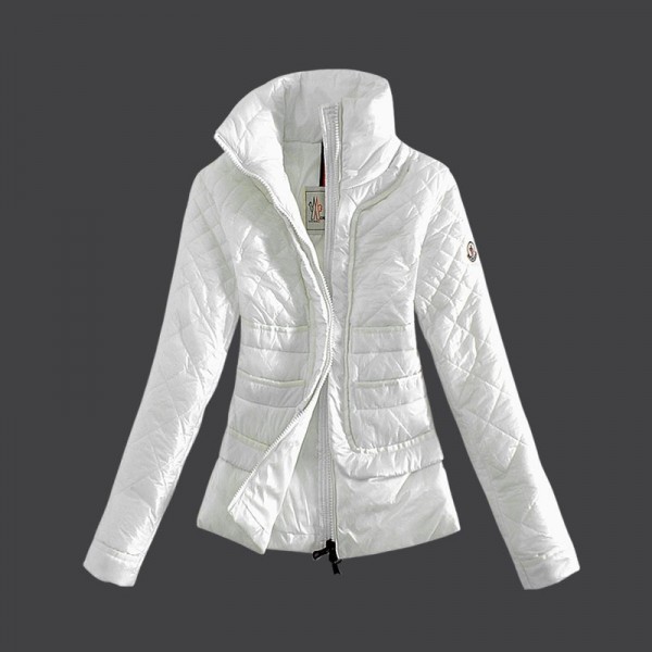 Moncler Donna Giù cappotto bianco Presa M1015